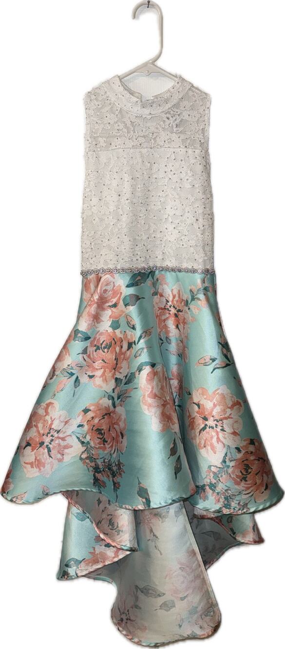 Speechless Girls Size 12 Floral High Low Formal Dress Lace Rhinestone